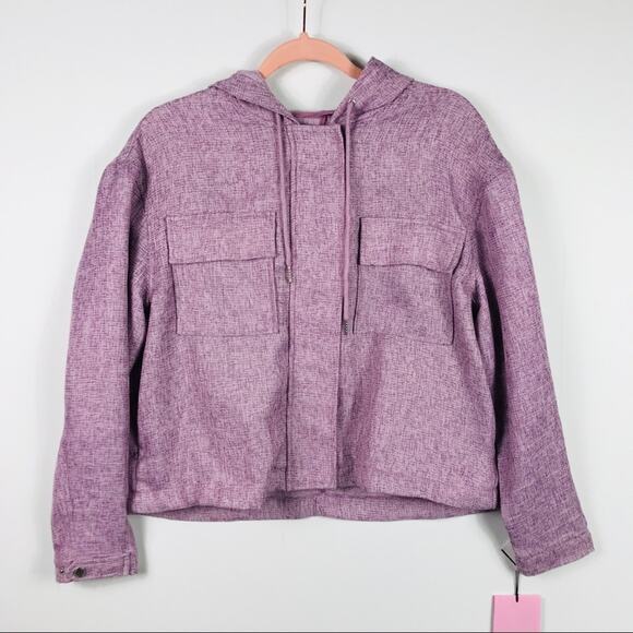 AVEC LES FILLES Lightweight Jacket Hoodie Purple - Picture 1 of 8